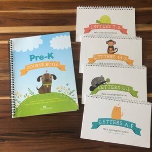 Pre-K Course Book and Alphabet Flip Books Set